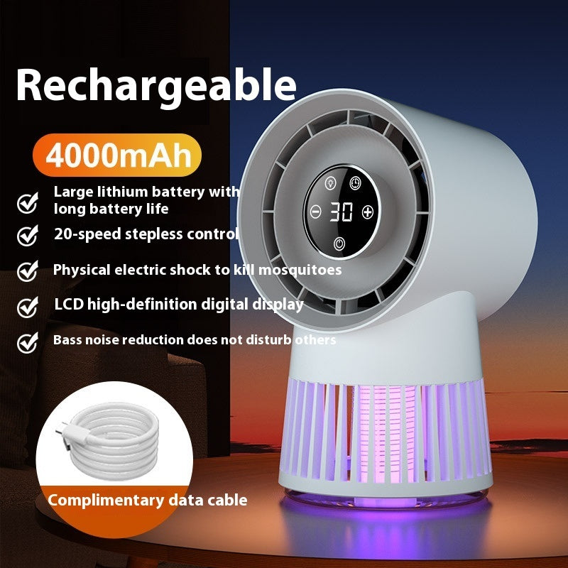 Load image into Gallery viewer, Creative 2-in-1 Mosquito Killing Mini Desk Fan Electric Mosquito Killer USB Rechargeable - Furry Kidz Home
