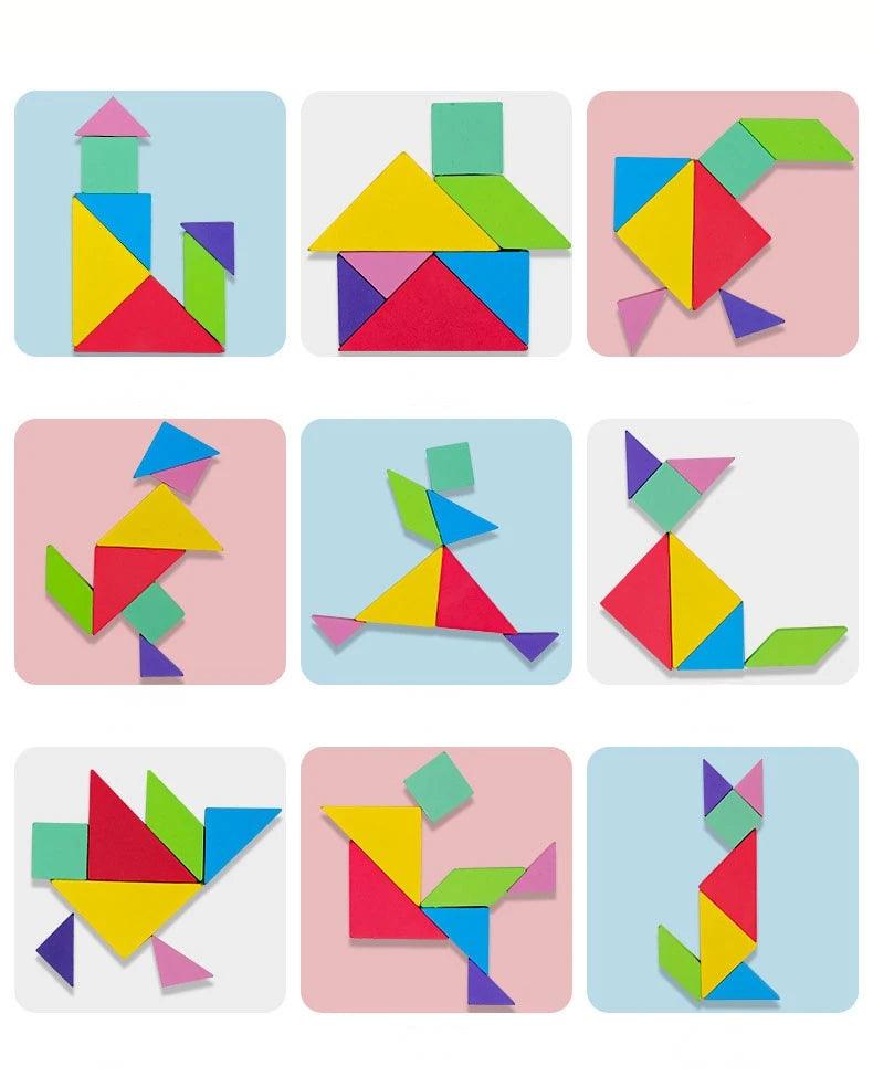 Load image into Gallery viewer, Friendly Wooden Puzzle Toys for Kids 3D Tangram Early Education Toys Games for Children - Furry Kidz Home
