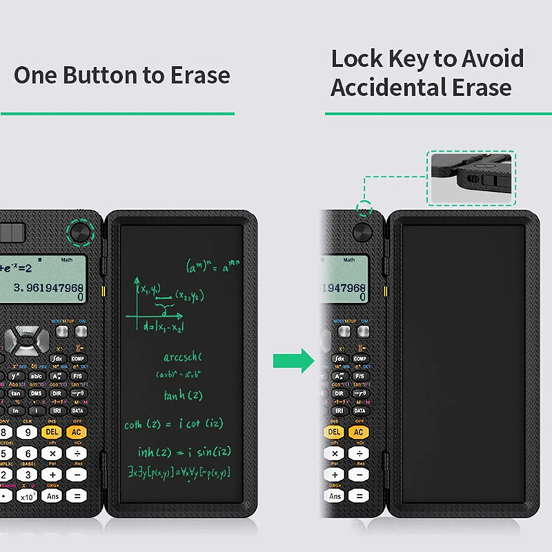 Load image into Gallery viewer, Solar Scientific Calculator with LCD Notepad 417 Functions Professional Portable Foldable Calculator for Students Upgraded 991ES - Furry Kidz Home
