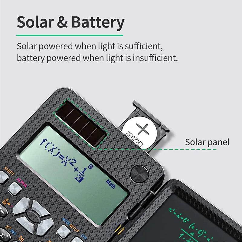 Load image into Gallery viewer, Solar Scientific Calculator with LCD Notepad 417 Functions Professional Portable Foldable Calculator for Students Upgraded 991ES - Furry Kidz Home
