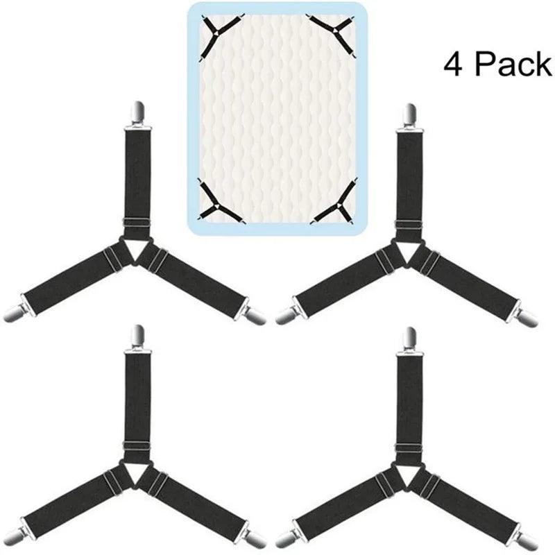 Load image into Gallery viewer, 1/4pc Triangle Quilt Fixer Metal Clip Adjustable Elastic Sofa Cushion Quilt Bed Practical Invisible Non-slip Safety Sheet Straps - Furry Kidz Home
